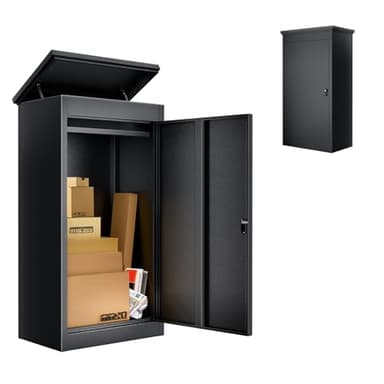 Briefkasten Paketbox für den Außenbereich, extra große Paketboxen mit sicherer Lagerung, wasserdichte Paketboxen für den Außenbereich (53 x 42 x 110cm)