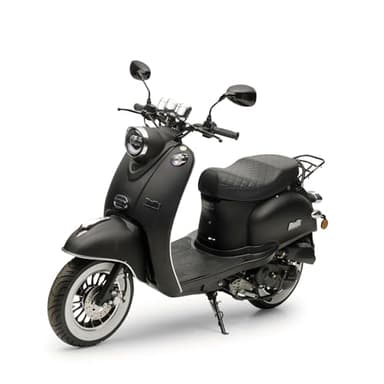 Burnout MiniMe 2.0 Motorroller 50 ccm Mattschwarz, 45 km/h, 3,1 PS, 10 Zoll, vorn Scheibenbremse hydraulisch, hinten Trommelbremse, LED-Tagfahrlicht, Halogen-Scheinwerfer