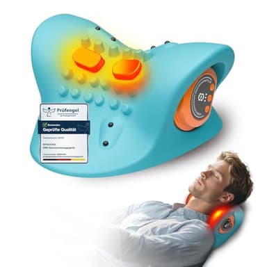 Nackenmassagegerät mit Wärme, Kabellose Elektrische Nackenmassage mit Heizfunktion, Ausgestattet mit Sechs Stufen zur Intensitätsregulierung, Lindert Nackenverspannungen, Ideal für Büroangestellte