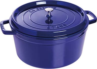 STAUB Gusseisen Bräter/Cocotte, Rund 30 cm, 8,35 L, Dunkelblau, Dunkel-Blau