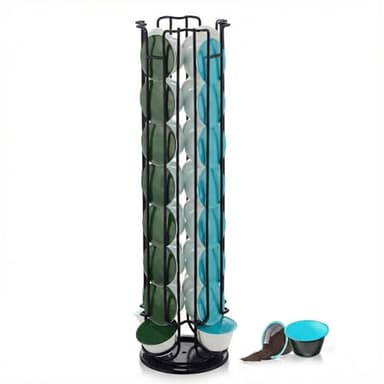 Wdmiya Dolce Gusto Kapselhalter für 32 Stück | Drehbar Kapselspender, Halter für Kaffee Kapseln, Stillvoll Kapselständer zur Aufbewahrung | Groß Fassungsvermögung | (Kapseln Nicht enthalten), Schwarz