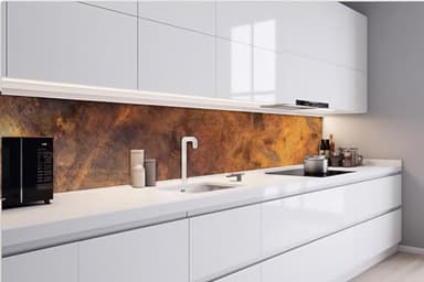 Dimex Küchenrückwand Folie Selbstklebend ZERKRATZTES Kupfer 420 x 60 cm | Klebefolie - Dekofolie - Spritzschutz für Küche | Made in EU