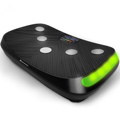 Sportstech 4D Vibrationsplatte für Zuhause, VP400 und sVibe, Smart LED, Trainingsbänder und Ropes, Abnehmen, Ganzkörpertraining, Muskelaufbau, 120 kg belastbar, Fitness Training