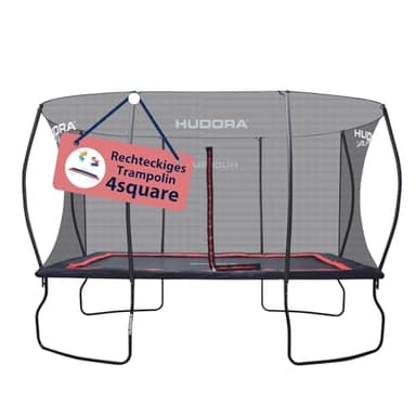 HUDORA 4square - Großes Rechteckiges Outdoor Trampolin 244x366/215x305cm - Sporttrampolin Für Bis Zu 120kg - Familien-Trampolin Mit Hoher Sprungkraft - Qualitätsprodukt