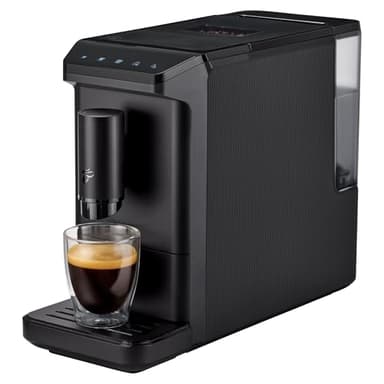 Tchibo Kaffeevollautomat Esperto mini für Caffè Crema und Espresso, nur 16cm breit, klein und kompakt, geeignet für jede Küche, Camping, Tinyhouse, Studentenapartment, Schwarz