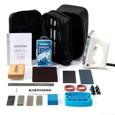 XCMAN Komplettes Ski- und Snowboard-Set mit Wachsbügeleisen, Ski-Wachs, Kanten-Tuner, PTEX für Tuning, Reparatur und Wachsen