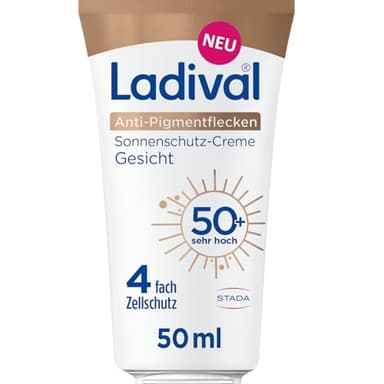 Ladival Anti-Pigmentflecken Sonnencreme Gesicht LSF 50+ - Gegen Pigmentflecken mit Niacinamid und Vitamin E, 4-fach Zellschutz, UVA- und UVB-Schutz, 50ml