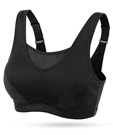 Wingslove Damen Sport BH ohne Bügel Nicht Gepolstert High Impact Bustier Halt Joggen BH （Schwarz 40D）