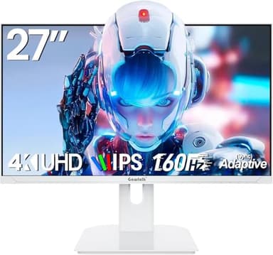 Gawfolk 27 Zoll 4K Gaming Monitor IPS, PC Bildschirm 160Hz UHD 3840 x 2160p, Computermonitors for Home & Office, HDMI 2.1, DP 1.4，weiß