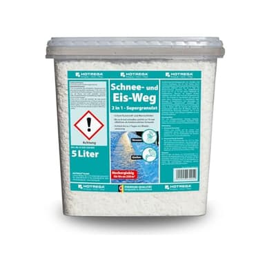 HOTREGA Taugranulat Schnee- und Eis-Weg 5 Liter | Salzfreier Enteiser für Hof, Einfahrt & Rampe | Streumittel tiefenwirksam bis -50°C