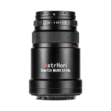 AstrHori 25 mm F2,8 2X-5X Ultra-Makro-Objektiv, Vollformat, manueller Fokus, kompatibel mit spiegellosen Canon RF-Mount-Kameras EOSR, RP, R5, R5C, R6, R7, R10 usw.