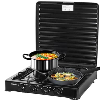 4 Flammiger Gaskocher | Campingkocher | Herd | 30/50 mbar | Propangas | Kochfeld | Gasherd| Gaskochfeld |Camping Kocher