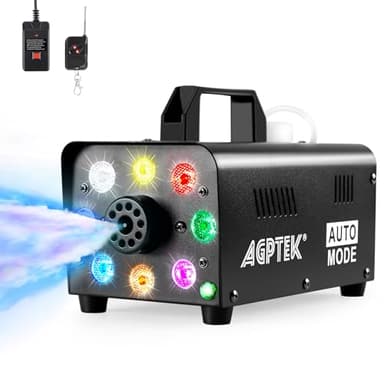 Nebelmaschine, AGPtEK Nebel Maschine mit kabelloser Fernbedienung UND LED Licht, Stabil & Tragbar, Passend für Halloween, Weihnachten, Hochzeitsfeiern & Bühnenauftritte usw
