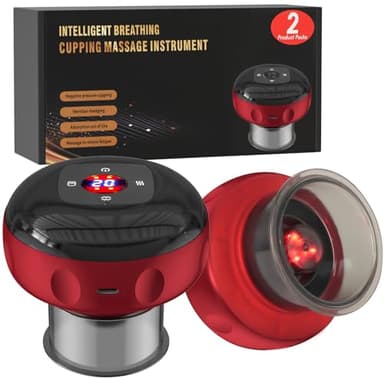 Schröpfgerät Elektrisch, 2 Stück Intelligentes Schröpfen 12 Gängen mit Fernbedienung, Smart Schröpfer, Elektrisches Guasha-Gerät, Vakuum Massagegerät, Reduziert Muskelverspannungen