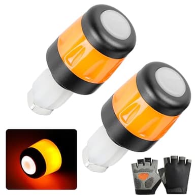 LED Lenkerleuchte, Blinker E Scooter Nachrüsten Set, Wiederaufladbar, Blinker Lenkerstopfen für Xiaomi und Segway Ninebot, Fahrrad und E Scooter Zubehör (A1)