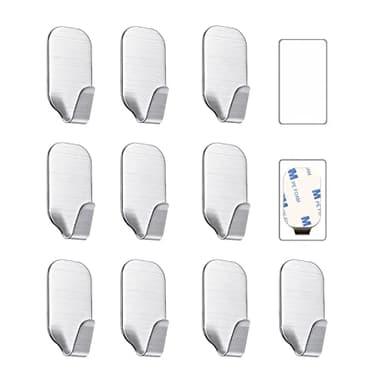 Kiemeu kleine Haken selbstklebend Edelstahl, Handtuchhaken ohne Bohren für Bad und Küche, starke Klebehaken für Wand
