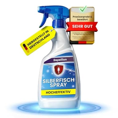 Repellion ® SILBERFISCH SPRAY (500ml) – Hocheffektive Sofort-Abwehr von Silberfischen und Silberfischchen – Wirksames Mittel gegen Silberfische im Bad, Keller & Haus