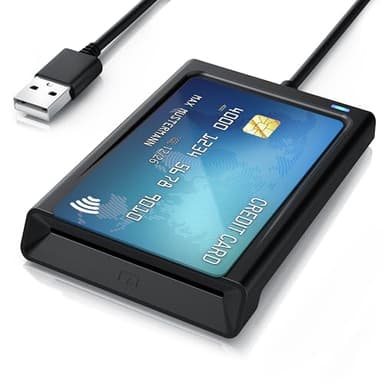 CSL - Personalausweis Lesegerät mit NFC - Chipkarenleser SIM - Dual Mode (NFC und Kartenslot) - Kartenlesegerät USB - Win 10-11 - für den neuen Personalausweis Gesundheitskarte Keine EPA Bankkarten