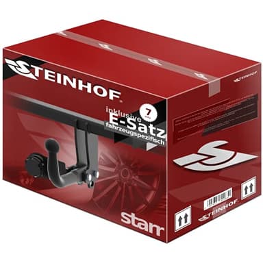 STEINHOF Anhängerkupplung starr kompatibel mit Seat Alhambra 7N 06.2012-06.2015 + 7-pol fahrzeugspezifischer Elektrosatz