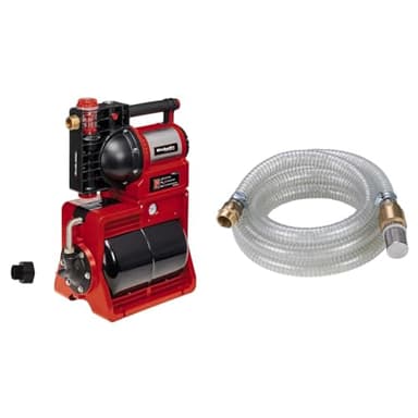 Einhell Hauswasserwerk GE-WW 1246 N FS (1.200 Watt, 4600 L/h max. Fördermenge, Flow-Sensor inkl. LED-Anzeige, Schmutz-/Saug-/ Wasserfüllanzeige, Frostschutz, 20 l Tank, inkl. 4 m Messing Saugschlauch)