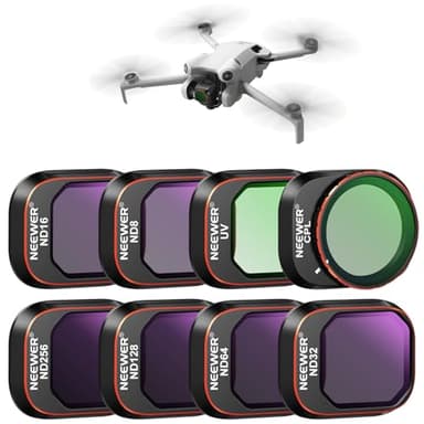 NEEWER ND und CPL Filter Set kompatibel mit DJI Mini 4 Pro, 8 Stück, UV, CPL, ND8, ND16, ND32, ND64, ND128, ND256, Polarisationsfilter, Neutraldichte Drohnenobjektiv Zubehör, mehrfach beschichtetes