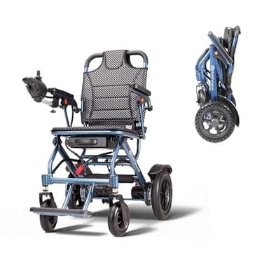 Elektrorollstuhl faltbar leicht, Reiserollstuhl für Senioren, 500W Motor 20 km Reichweite, bis 150 kg belastbar, Transportrollstuhl Indoor Outdoor, elektromagnetische Bremse, pannensichere Reifen