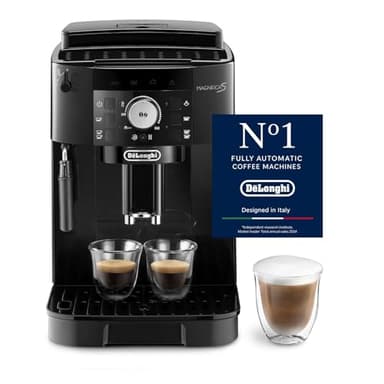 De’Longhi Magnifica S - Perfetto Kaffeevollautomat mit klassischem Milchaufschäumer, Espresso- und Cappuccino Kaffeemaschine, Bedienfeld mit Tasten, Schwarz (ECAM11.112.B)