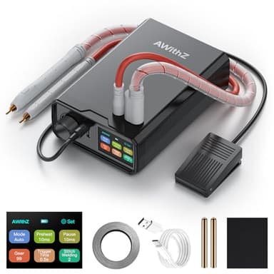 Akku-Punktschweißgerät, AWithZ 9000W Punktschweißgerät UK3, 10000mAh.Drehknopfbedienung, 100 Gänge, Fußpedalbedienung, 0,1–0,3mm Punktschweißgerät zur Herstellung von DIY-Akkupacks