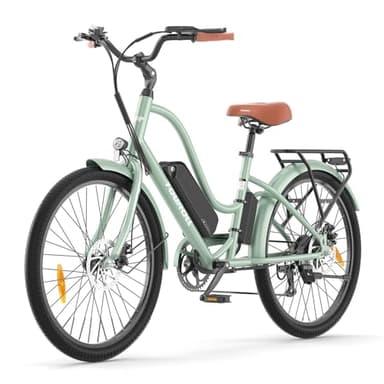 Touroll B2 26 Zoll City E-Bike mit 250W 50N.M Motor und 36V 561.6Wh Abnehmbarem Akku Pedelec Cityräder Elektrofahrrad, 25KM/H, Reichweite 100km, Ebikes für Erwachsene Herren und Damen Stadtpendler