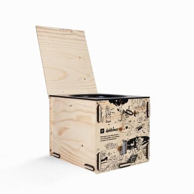 Goldeimer Camper Mini Mobile Trenntoilette aus Holz im Eurobox Format 40x30x30 cm (Natur, Grundausstattung)