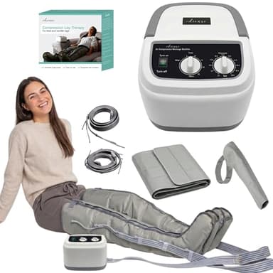 Edicare, Lymphdrainage Gerät, für Beine, Füße, Arme und Unterleib, Massagegerät, Einfaches Einstellbar und Anwendung, 6 Luftkammern, professionelle Wirksamkeit (Vollständiger Bausatz)