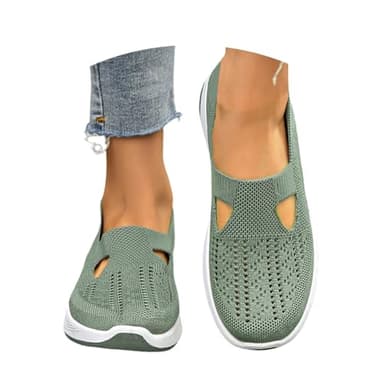 Generisch Orthopädische Schuhe Damen Walkingschuhe Damen Leicht Weite H Vermascht Atmungsaktive Lässige Komfort Laufschuhe Bequeme Outdoor Sommerschuhe Turnschuhe Grün01