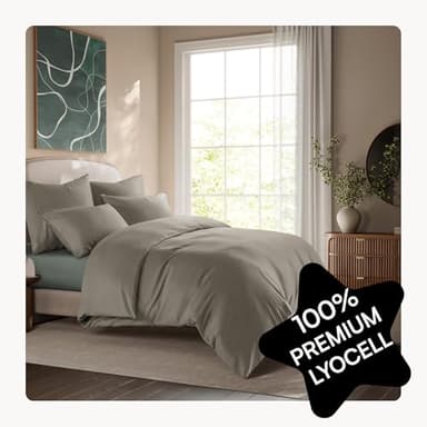 Seralino Tencel Bettwäsche Beige 135x200 + 80x80 cm Taupe | 100% Lyocell Bettwäsche (Tencel) | weich & hochwertig| Reißverschluss | Oeko-Tex | für Allergiker geeignet| Atmungsaktiv