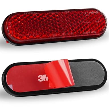 polarmotor Motorrad Reflektor Rückstrahler Hinten 67x17x8mm E4-Geprüft Fahrrad Mini Katzenaugen Rot Selbstklebend 2 Stück