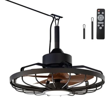 BKZO Deckenventilatorleuchte für den Außenbereich, Außenlicht mit Ventilator, IP44 Wasserdicht, 6 Lüftungsgeschwindigkeiten, mühelose Lichtdimmung, für Terrassen, Pergolen, Wohnzimmer, Esszimmer