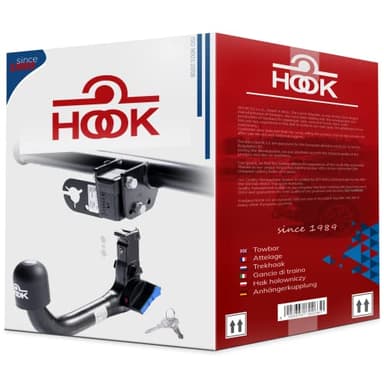 Hook vertikal abnehmbare AHK Anhängerkupplung kompatibel mit Seat Alhambra II 10.2010-2020 + universell Elektrosatz 7-polig