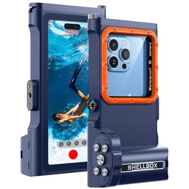 Lanhiem wasserdichte Hülle 15M [Universal] IPX8 Handyhülle Tauchen Professionelle Kompatibel mit Bluetooth, Unterwasser Hülle für iPhone, Samsung, XiaoMi, Google und Smartphones 4,7–6,9 Zoll, Blau