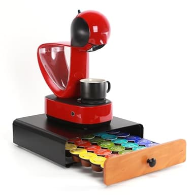 SYSYLY Kapselhalter für Dolce Gusto Kapseln,Kapselschublade Kapselspender Kapselständer aus Metall | Organizer zur Aufbewahrung von Kaffee Kapseln.