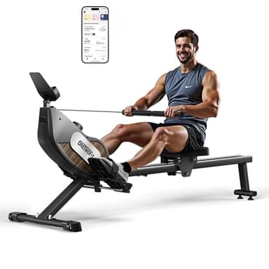 ONETWOFIT Rudergerät Für Zuhause Klappbar, Stepper Für Zuhause, 16 Stufen des Stillen Widerstands Fitnessgeräte