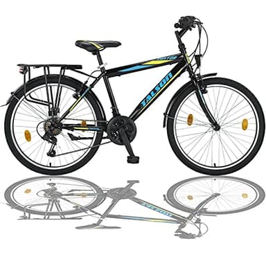 24 Zoll Jungen Fahrrad 21-Gang Shimano mit Beleuchtung Farbe SCHWARZ TMX