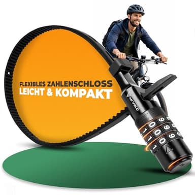 MIVELO Kabelbinderschloss - Kabelbinder Schloss mit Zahlencode für Fahrrad, Helm, Scooter uvm. - Leichtes Zahlenschloss für Rennrad & Gravelbike - Fahrradschloss Kinder (50cm mit Zahlencode)