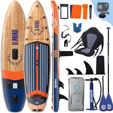 Niphean (Extra Groß) Stand Up Paddling Board, SUP für 2+1 Personen/Familien, SUP Board mit (Anfängergeeignet) StabilTrac Finne, Wasserdichte Handyhülle, Stand Up Paddle Board for Adults, Geschenkideen