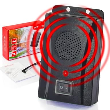 PATTLER® Marderschreck Auto batteriebetrieben für ca. 40m² - mit Ultraschall & Anti Gewöhnungseffekt. Mobiler Marderschutz mit Batteriebetrieb. Marderabwehr Auto, Haus, Dachboden, Garten - 1 Stück