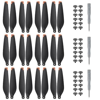 TiMOVO 24 PCS Ersatz-Propeller Kompatibel mit DJI Mini 4 Pro/Mini 3 Pro, Propellerblatt Ersatzteile mit Schrauben Zubehör Geräuscharm Schnellspanner Dronen Propeller Set Drohnen, Schwarz-Orange Spitze