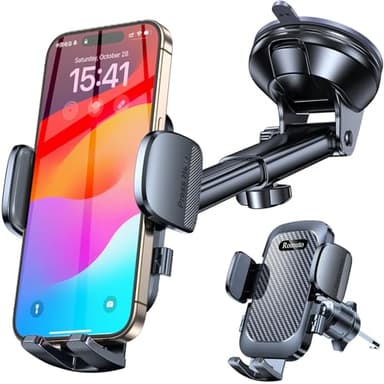 Romuto Handyhalterung Auto【Stärkste Saugnapf】 Handy Halterung Auto【360° Drehbar】 Handyhalter fürs Auto Armaturenbrett Windschutzscheibe Lüftung KFZ Autohalterung Handy Halterungen für iPhone Samsung