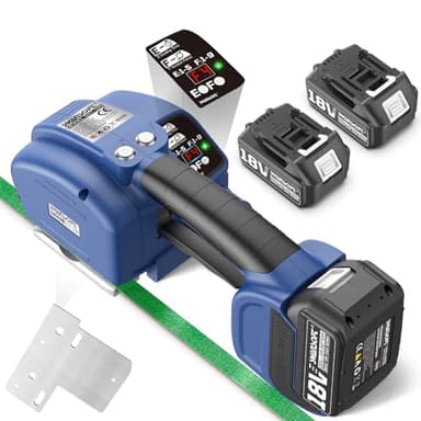 SWANSOFT Elektro-Umreifungsgerät für 14-16 mm PP-/PET-Band mit Digitaldisplay, 2 x 5000 mAh Akku, automatisches Packwerkzeug für Kartons und Paletten