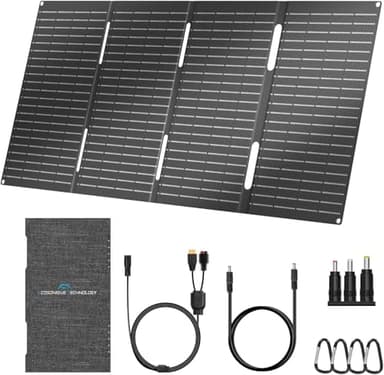 Ecosonique 60W Tragbares Solarpanel Faltbares Solarmodul schnelles Aufladen mit USB-C PD3.0 USB-A QC3.0 DC 18V Ausgang ETFE Beschichtung wasserdicht für Camping, Outdoor,Power Station