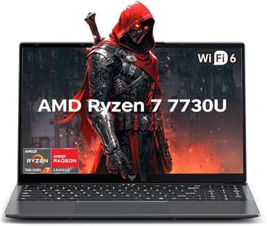 Tivique Gaming Laptop,15.6" FHD Display 2026 Laptop,Ryzen 7 7730U 16-Thread CPU,bis zu 4.5GHz,16 GB RAM 512 GB SSD,NVMe PCIe 3.0,Unterstützt 4 TB-Erweiterung,Gaming Laptops,Leichtgewicht,WiFi6, HDMI