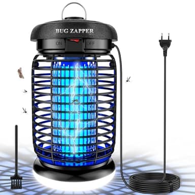 WUEAOA Insektenvernichter elektrisch LED-Beleuchtung, 4200V 15W UV Mückenlampe, Fliegenfalle elektrisch mückenfalle für Innen Außen, IPX4, Anti Mücken, Fliegen, Motten