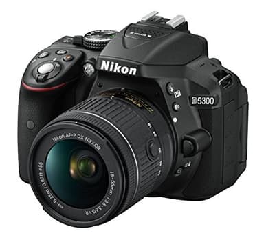 Nikon D5300 Digitale Spiegelreflexkamera + Nikkor AF-P 18/55VR, 24,1 Mbit/s, 7,6 cm (3 Zoll) HD-LCD, 8 GB SD, 300 x Premium Lexar, Schwarz